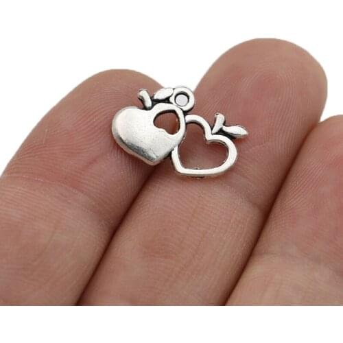 JAKONGO Apple Charm Pendants for Jewelry Making Bracelet DIY Accessories 12x18mm 20pcs