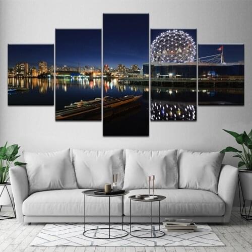 Canvas Painting Hong Kong Victoria Harbour 5 Pieces Wall Art Painting Modular Wallpapers Poster Print for living room Home Decor