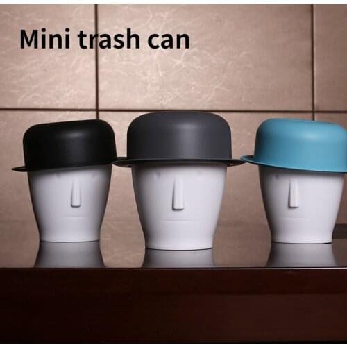 Creative Desktop Trash Can Small Nordic Living Room Storage Box Cute Girl With Lid Table Mini Trash Can car trash can
