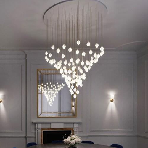 Long Stairs Chandelier Personality Living Room Loft Duplex Rotating Dining Room Bedroom Bedside Hotel Lobby Ceramic Chandelier