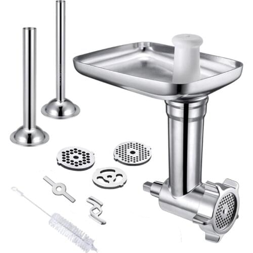 Metal Food Meat Grinder Attachment for Stand Mixers Sausage Stuffer Tubes Grinding Blades Durable Accessories