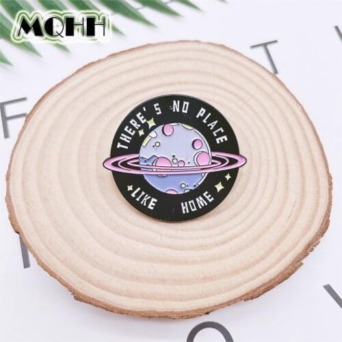 Cartoon Sweet Universe Space Planet Running Track Enamel Pins Like Home Round Brooch Alloy Badge Woman Jewelry Gift For Friends