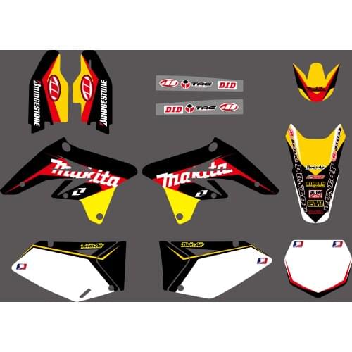NEW TEAM GRAPHICS & BACKGROUNDS DECALS STICKERS Kits For SUZUKI RMZ250 RMZ 250 2007 2008 2009