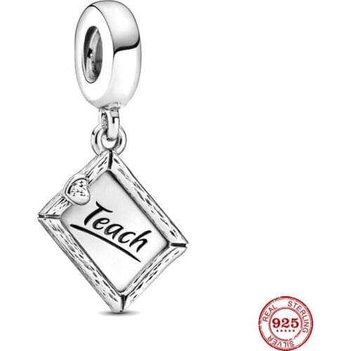 New Original silver color Chalkboard Dangle Charm diy bead charm fit european pandora charms bracelet bangles diy jewelry P009