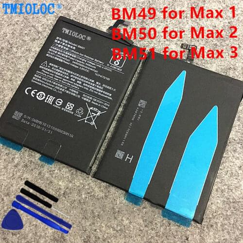 New High quality BM49 BM50 BM51 Battery For Xiaomi Mi Max 1 2 3 Max2 Max3 Max 2 Max 3 + Tools