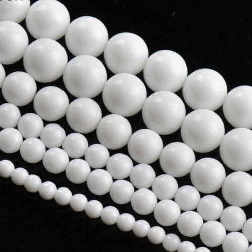Wholesale 4-10mm White Porcelain Beads per strand pls choose size for jewelry making