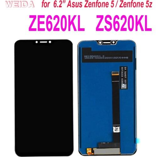 Original LCD for 6.2" Asus Zenfone 5 2018 Gamme ZE620KL LCD Display Screen+Touch Panel Digitizer For Zenfone 5Z ZS620KL X00QD