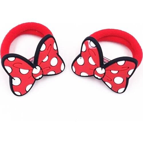 2PCS Cute Bow Children Hair Rope For Baby Girls Hair Accessories Favorite Elastic Hairbands Kids Rubber Band