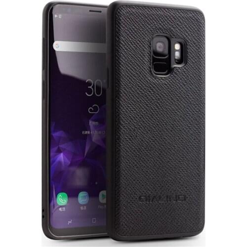 QIALINO Fashion Genuine Leather Back Cover for Samsung S9 Luxury Handmade Card Slot Flip Case for Galaxy S9 Plus 5.8/6.2 inch