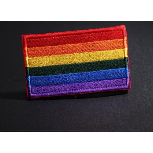 Rainbow flag Velcro patches buckle LGBT lesbian representative color bag coat Sleeve sewing goods Decoration Badge
