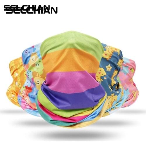 Men Women Scarves Ice silk Multi Functional Bandana Headband Ring Neck Scarf Cartoons Seamless Tubular Magic Face Scarf