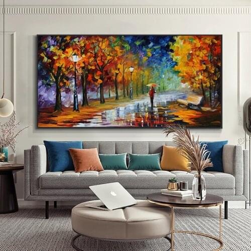 Modern Abstract Walking Down The Street Oil Paintings Print on Canvas Nordic Posters Wall Art Pictures for Home Room Decor