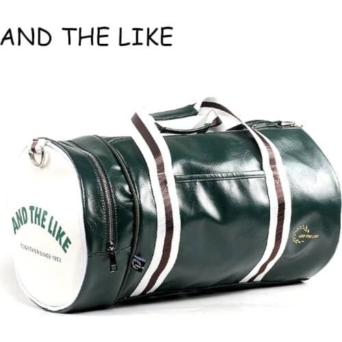 PU Barrel Unisex Gym Bag Fitness Training Shoulder Bag With Independent Shoes Pocket Mixed Color Sports Bag Big Size