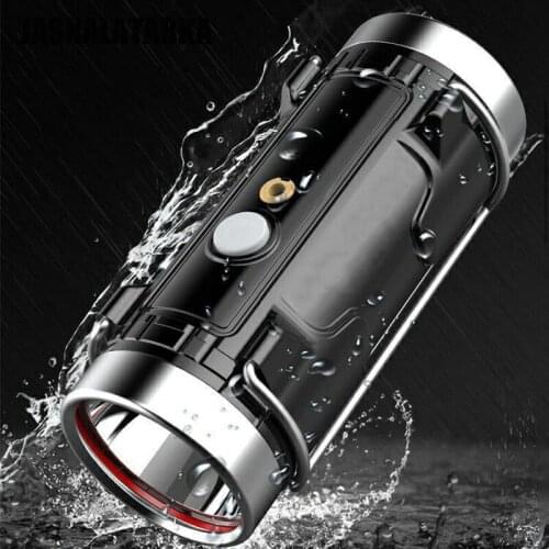 Super Hard Light LED Flashlight USB Rechargeable Fishing Super Bright Double-Light Camping Outdoor Electric Torch Waterproof