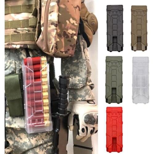 Tactical Shotgun Ammo Bag 10 Rounds Reload Holder Molle Mag Pouch for 12 Gauge Magazine Ammo Cartridge Holder Magazine Box