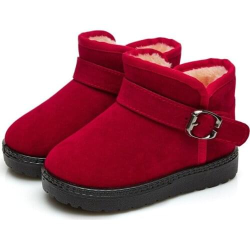 Winter Childrens Boots Girls Boys Plush Cotton Shoes New Casual Warm Ankle Shoes Kids Fashion Sneakers Baby Snow Boots D954