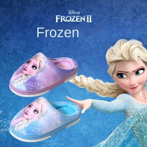 Disney Snow and Ice Girl Slippers Autumn and Winter Sofia Princess Cotton Shoes Girl Middle and Big Childrens Warm WoolSlippers