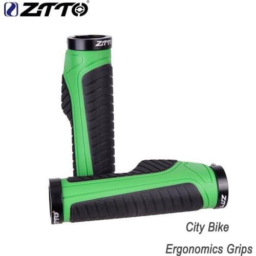 ZTTO 1Pair Cycling Ergonomics Lockable Handle Grip Anti slip Grips plugs for MTB Folding Bike Handlebar parts AG-42 Alloy+Rubber