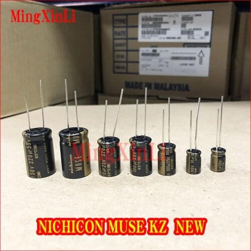 1pcs Nichicon MUSE KZ Electrolytic Capacitors Hi-Fi Audio Capacitor 10uF/22uF/33uF/47uF/100uF/220uF/470uF/1000uf 25V/50V/100V