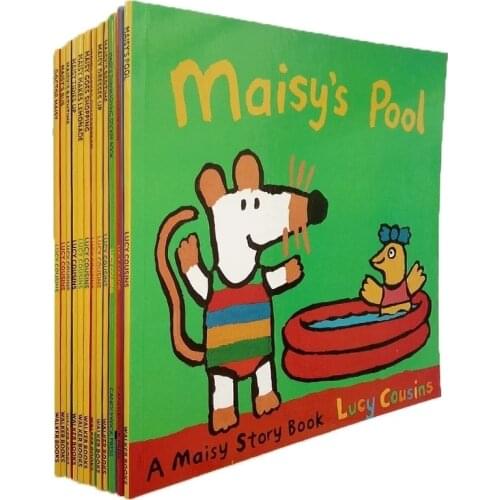 12 Books/Set Maisy Swim Bag Wave Mice Mouse English Picture Book Children Story Book Sticker Book IQ EQ Training