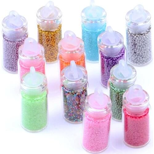 12 Small Bottle/Set Mini Beads 12 Colors 3D Mini Beads Rhinestones For Garment Nail Art Jewelry Wedding Making Mini Beads Tools