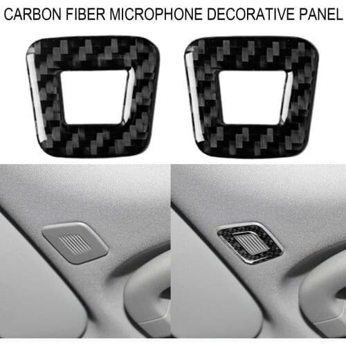 2Pcs 5D Carbon Fiber Microphone Decor Panel Sticker for Alfa Romeo-Giulia 17-19