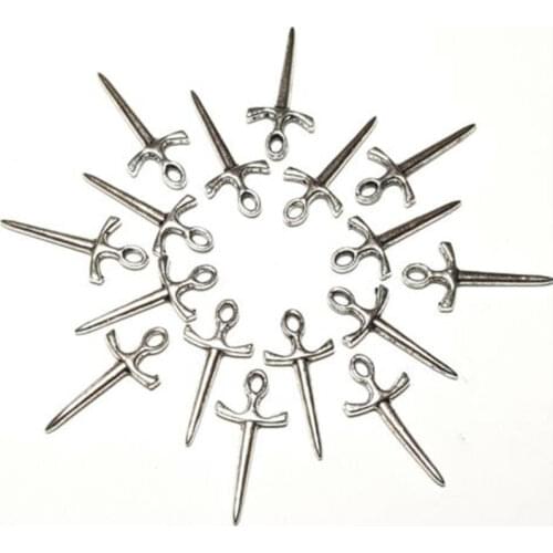 20pcs 10x20mm Zinc Alloy Metal Athame Wiccan Knife Charm Fit Bracelet Earring Pendant Jewelry Tibetan Silver Color Accessories