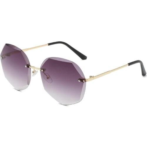 2020 New Fashion Brand Design Vintage Rimless Pilot Sunglasses Women Men Retro Cutting Lens Gradient Sun Glasses Female UV400