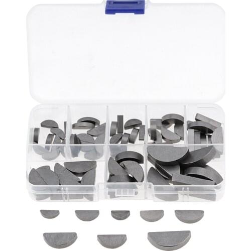 80pcs/box Woodruff Key Flywheel Pulley Crank Way Key Assortment Kit for Multiple Purpose Fasteners Mechanical