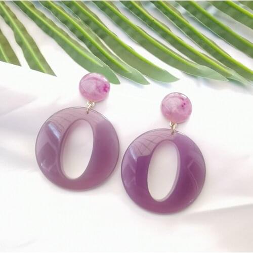 A4 custom special-shaped hollow out color resin with beautiful red net fashionable atmosphere stud earrings earrings
