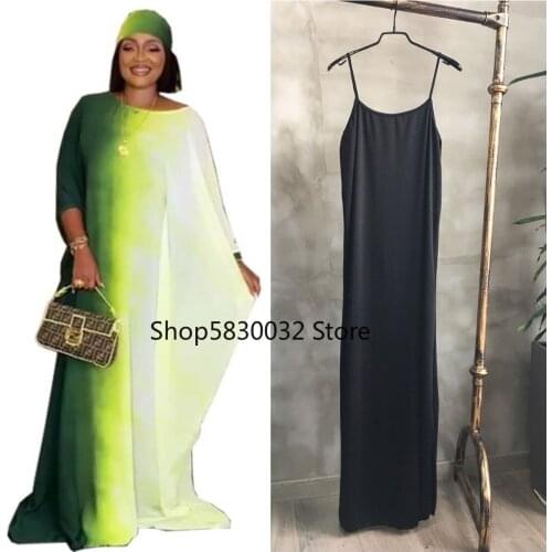 African Dresses for Women 2021 Summer African Clothes Dashiki Boubou Robe Africain Femme Abaya Kaftan Dress Hijab Scarf
