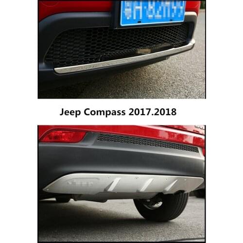 Car BUMPER Plate For Jeep Compass 2017.2018 BUMPER GUARD High Quality Stainless Steel Front+Rear Auto Accessories