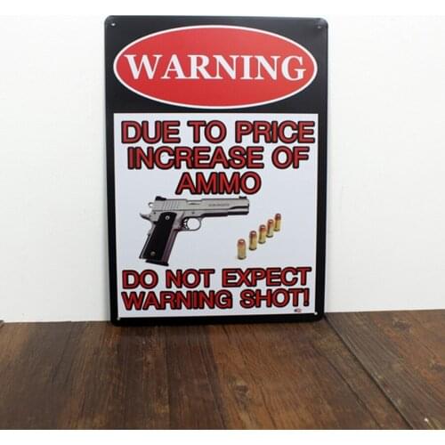 Free Shipping WARNING Meatl Sign Wall Art Decor, Retro Metal Art Poster For Home Decoration, 30x20cm