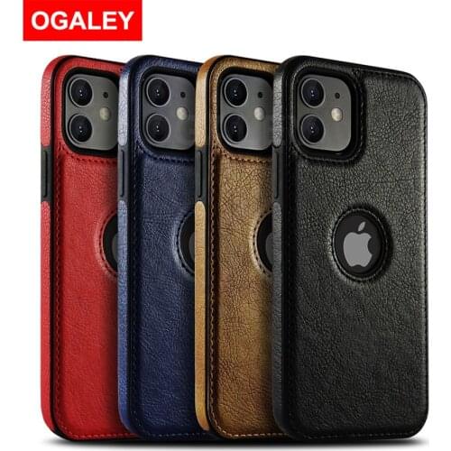 PU Leather Phone Case For iPhone12 Pro Max 12Pro 12 Case For iPhone 11 Pro Max 11 11Pro Cover LOGO Hole Shockproof Soft Silicone