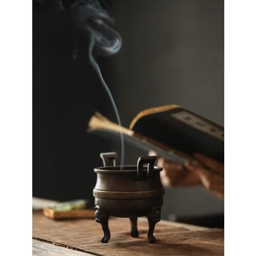 LUWU copper incense coil holders handmade incense holder burner copper incense holder base