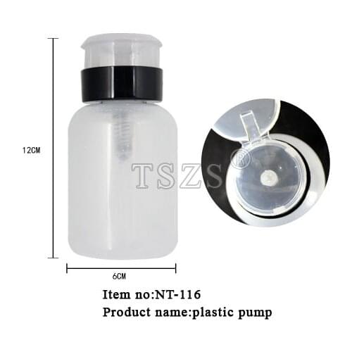 NT-116 Nail Art Pump Dispenser Polish Remover Cleaner Empty Bottle Makeup Plastic