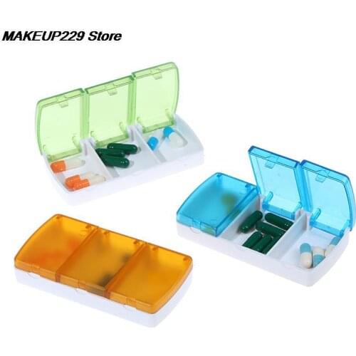 1PC 3 Grids Pill Box Case Pills Organizer Case Portable Travel Medical Drugs Tablet Storage Container Medicine Box Color Random