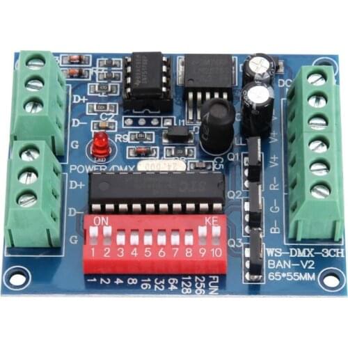 DMX512 Decoder Controller 3CH Voltage Regulator Adjustable Controller 3 Channels LED Decoder Dimmer