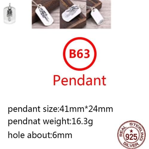 B63 S925 sterling silver pendant retro personality holy sword letter wild pendant punk hip-hop style gift for friends new hot