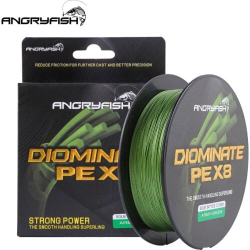 Angryfish D-Braid X8 Fishing Line 527YDS/500M 8 Strands Braided Fishing Line Multifilament PE Line 8 Weaves Strong Braided Wire