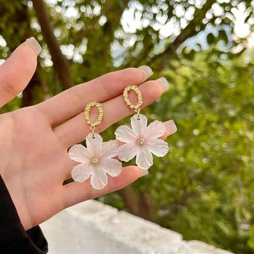 In 2021 South Korea Small Pure And Fresh Earrings Contracted Flower Tender Delicate Girl Personality Fashion Stud Earrings