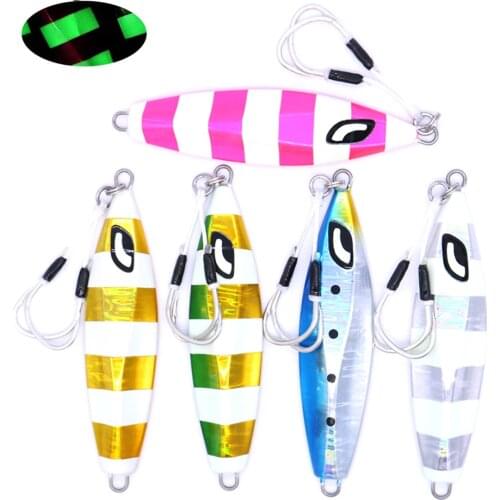 CASTFUN 100g 130g 160g 200g 1pc Slow Jigging With Fishing Hook Lure Japan Design Ocean Stinger Wing Lure Metal Jig Lead Jig Doub