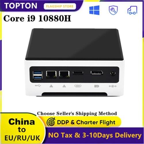Top 10th Gen Mini PC Intel Core i9 10880H i7 10750H 2*DDR4 2*M.2 Barebone Computer NUC Windows 10 TV BOX 2*Lan Dual Band AC WIFI