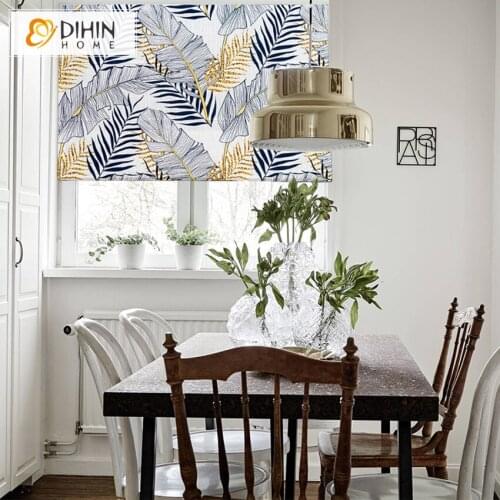 Fashion Tropical Banana Leaves Printing Roman Shades Ready to Install Materials Included Free Shipping