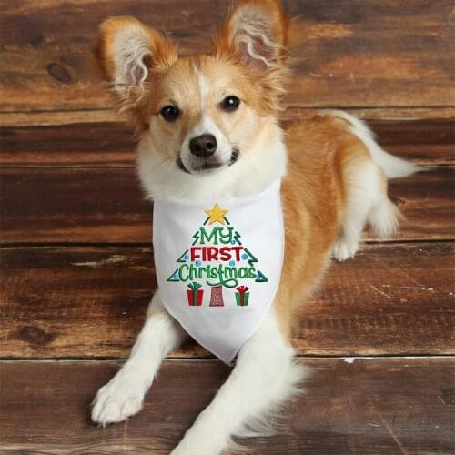 My first Christmas Dog pet winter Bandana 1st Merry Christmas eve party Xmas Holiday Costume decoration gift present Photo props