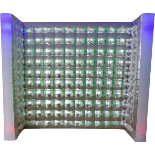 FUNWORLD Customized Colorful Lighting Inflatable Photo Booth Wall for Wedding Decoration