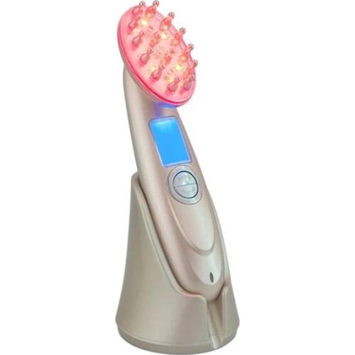 Newest USB charging RF & laser hair comb EMS massage health comb easy operation