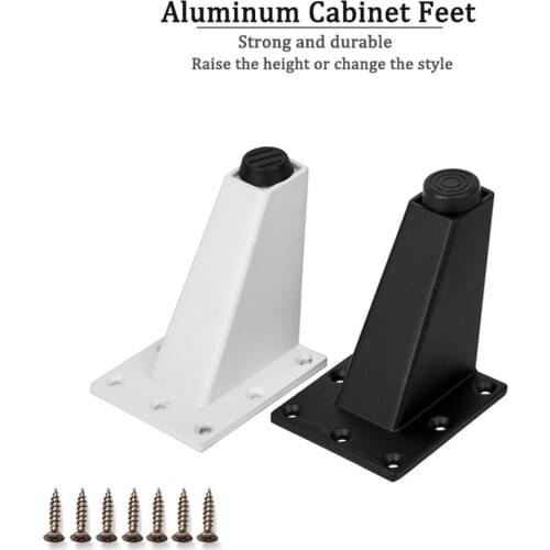 1/4 Pack Aluminum Alloy Cabinet Feet Modern Practical Furniture Legs Oblique Sofa Legs, With Screws, For TV Bench Cabinet Sofa