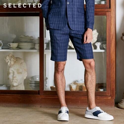 SELECTED Men Spring & Summer Slim Fit Plaid Knee-high Pants |4182SN501