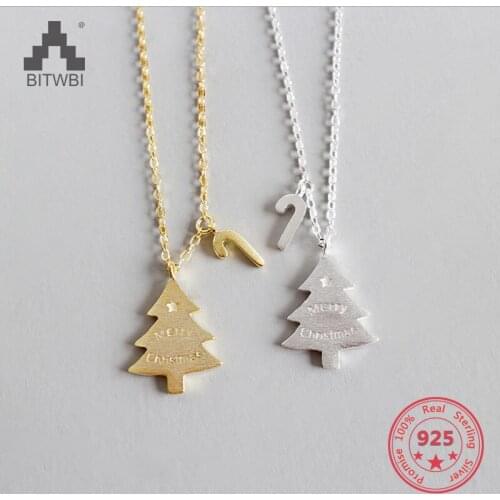 100% S925 Sterling Silver Christmas Tree Pendant Necklace Charms Fashion Jewelry Gift For Women